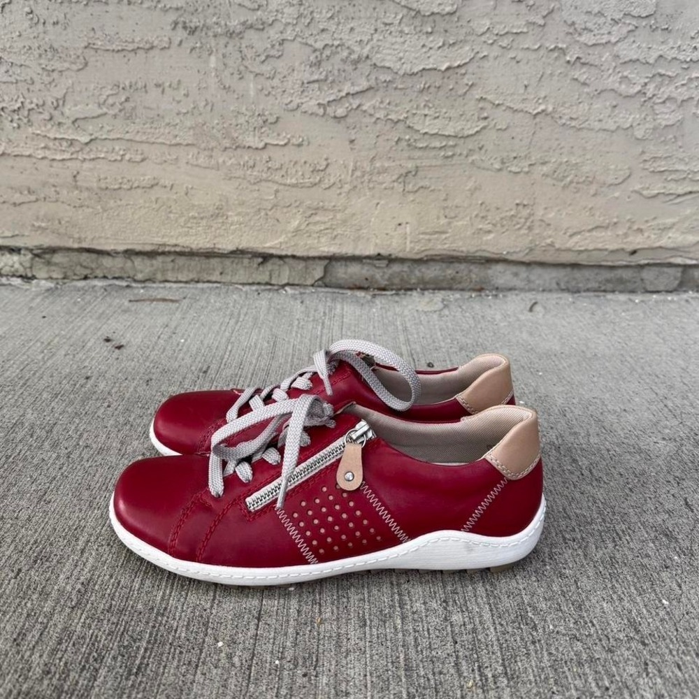 RED REMONTE ZIG ZAG STITCH SNEAKERS